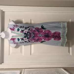 Blue and purple floral shift dress